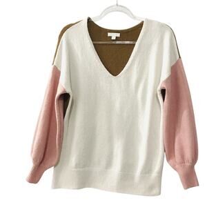 14th & Union Colorblock Pullover Long Sleeve Sweater - Medium Petite